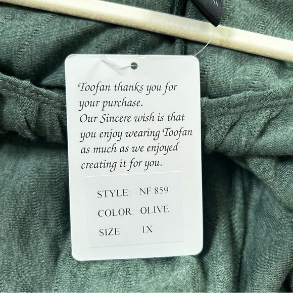 NWT Toofan Textured Sage Green Tunic Top Size 1X Lagenlook Art to Wear - Picture 3 of 9